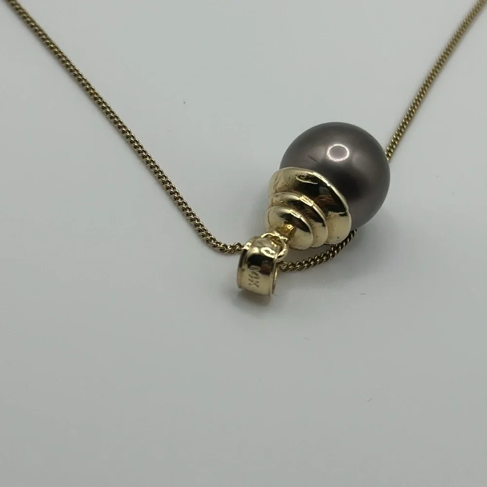 14k real solid gold necklace real pearl